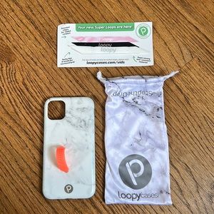 White Marble Loop Phone Case for iPhone 11